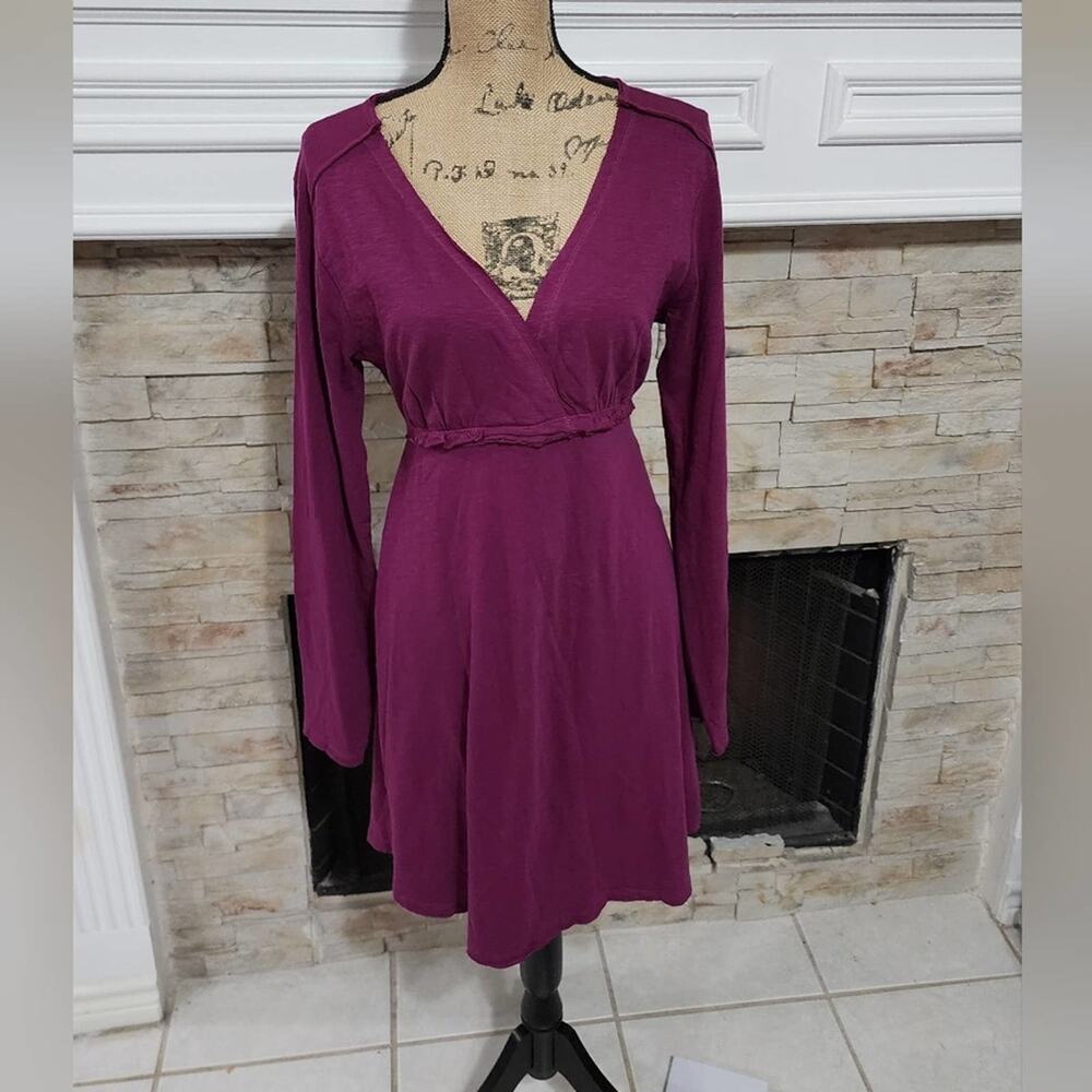 Prana 100% cotton supplice long sleeve purple active dress size medium